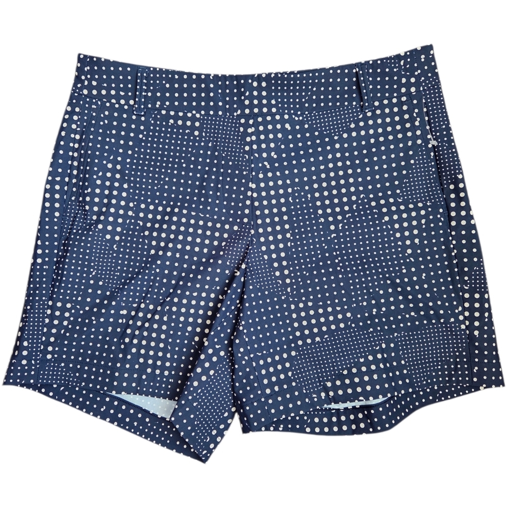 Spanx Sunshine Shorts 4" Dot Patchwork Midnight Navy UPF 50 Women’s Size M
